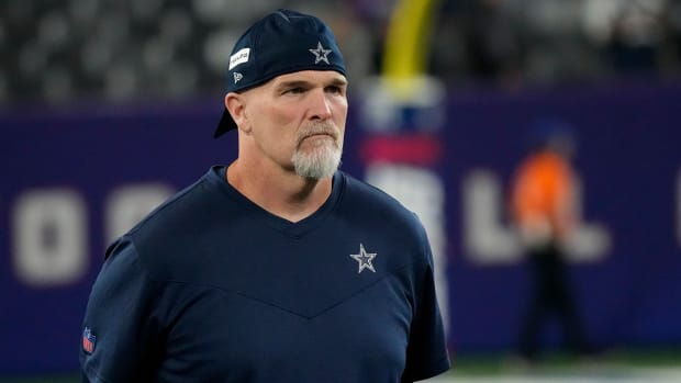 Cowboys defensive coordinator Dan Quinn at MetLife Stadium.